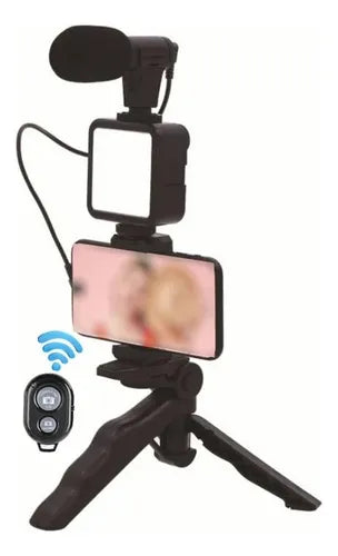 Tripode Telefono Microfono Luz Rgb Ay49